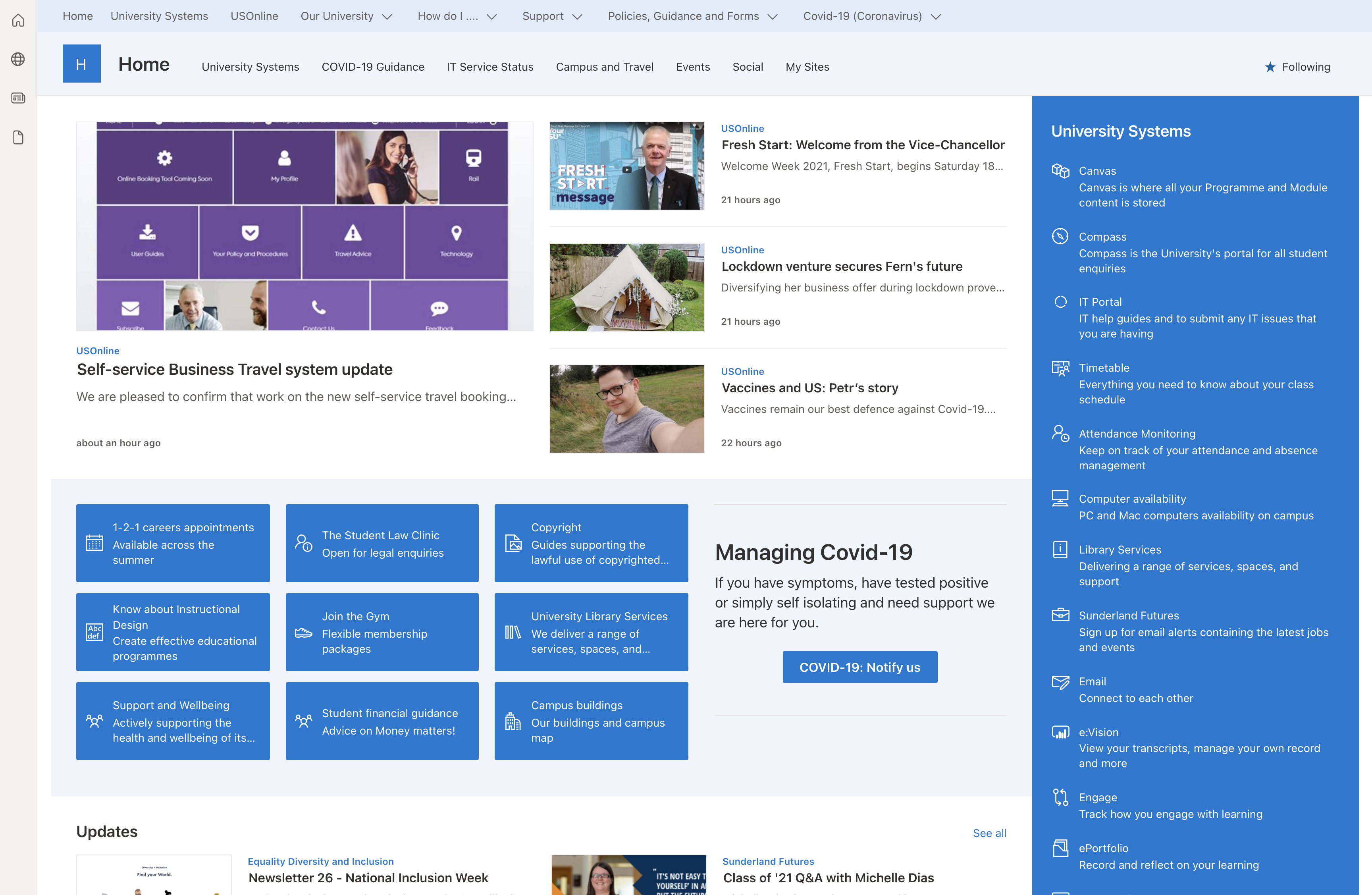 SharePoint homepage